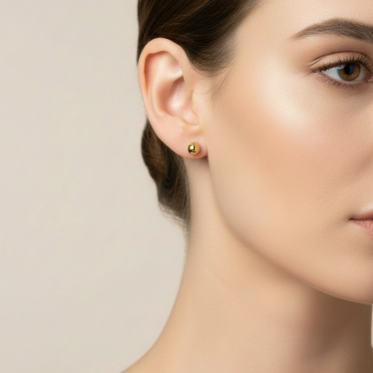 10k Yellow Gold Ball 4.8mm Stud Earrings