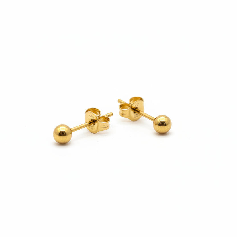 14k Yellow Gold Ball Stud Earrings