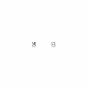 14k White Gold Diamond Stud Earrings, TDW:0.08ct SI I
