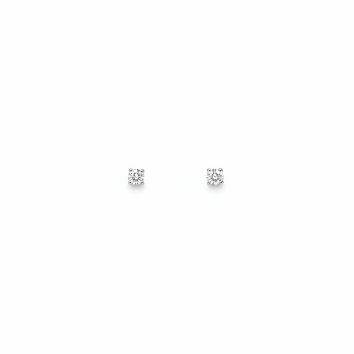 14k White Gold Diamond Stud Earrings, TDW:0.08ct SI I