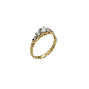 10K Yellow Gold Oval Cut Light Blue Topaz Ring, T:0.73ct