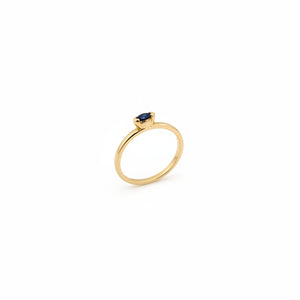10K Yellow Gold Marquise Cut Sapphire Ring