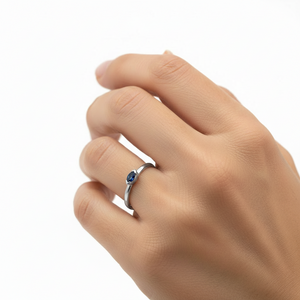 10K White Gold Marquise Cut Sapphire Ring