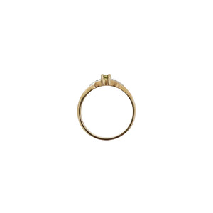 10k Yellow Gold Peridot and Diamond Ring, P: 0.24ct