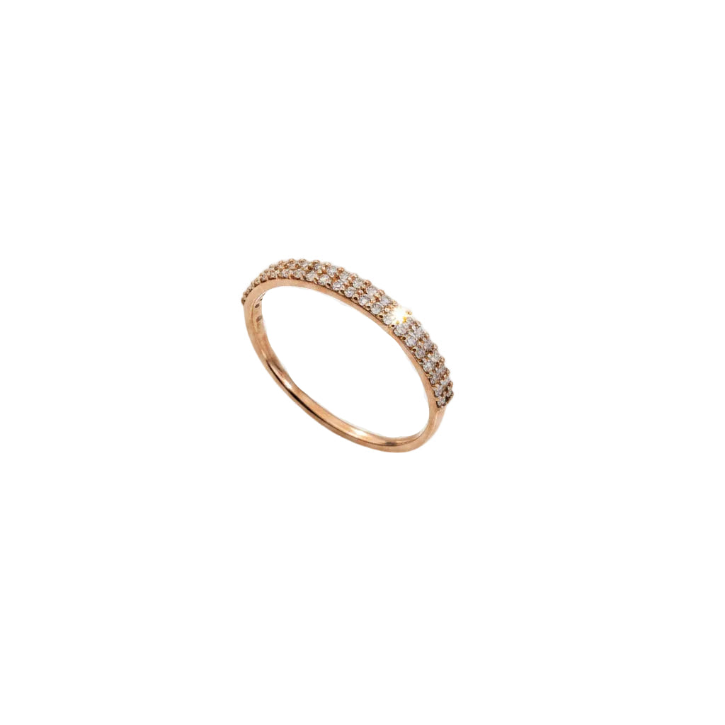 10K Rose Gold Diamond 2-row Half- Eternity Band