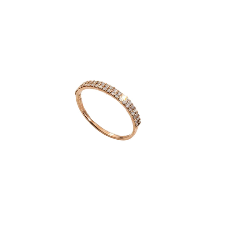 10K Rose Gold Diamond 2-row Half- Eternity Band