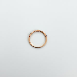 10K Rose Gold Diamond Beaded Band Ring, TDW: 0.063ct