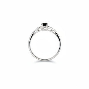 10K White Gold Oval Cut Amethyst with Diamond Ring