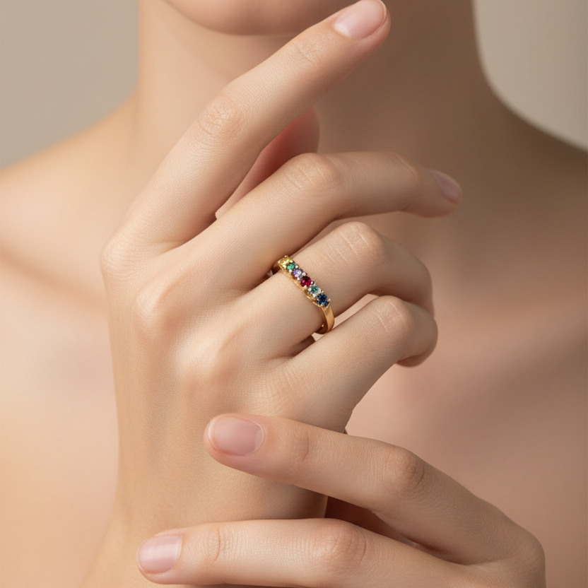 10K Yellow Gold Dearest Multi Gemstone Ring