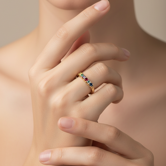 10K Yellow Gold Dearest Multi Gemstone Ring
