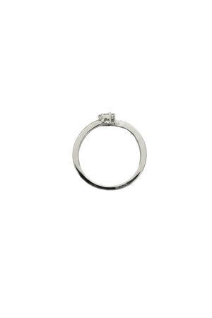 10K White Gold Diamond Cluster Flower Design Ring, TDW:0.07ct