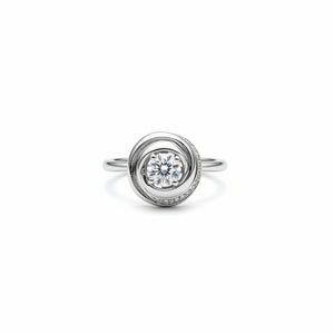 18K White Gold Diamond Rose Dome Ring, TDW: 0.51ct VS2 GH