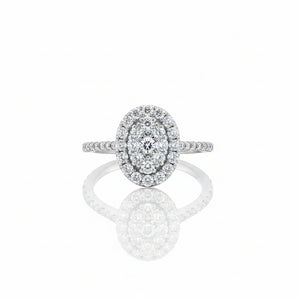 18K White Gold Birks Starry Night Oval Shaped Diamond Ring TDW: 0.78ct VS EF – Resale
