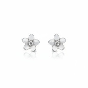 925 Sterling Silver Blossom CZ Stud Earrings