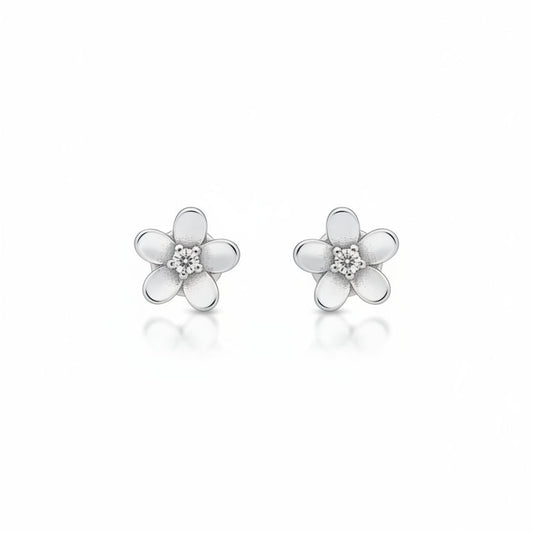 925 Sterling Silver Blossom CZ Stud Earrings