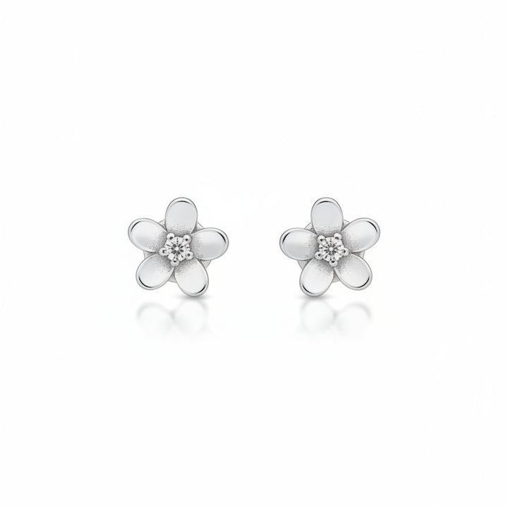 925 Sterling Silver Blossom CZ Stud Earrings
