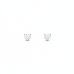 925 Sterling Silver Flat Heart Stud Earrings