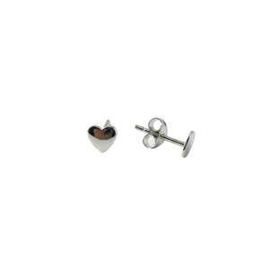 925 Sterling Silver Flat Heart Stud Earrings