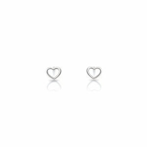 925 Sterling Silver Open Heart Stud Earrings