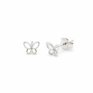 925 Sterling Silver Open Butterfly Stud Earrings