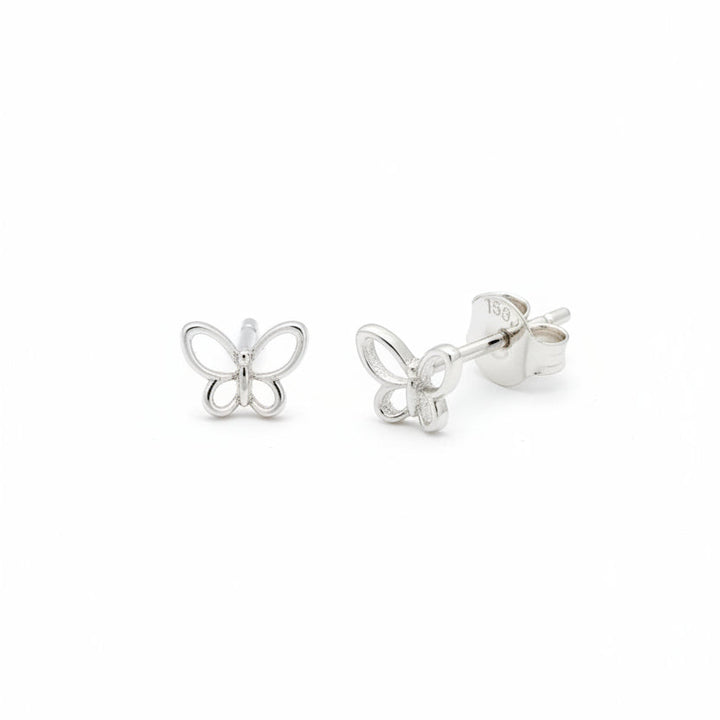 925 Sterling Silver Open Butterfly Stud Earrings