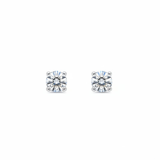 925 Sterling Silver Round CZ Stud Earrings