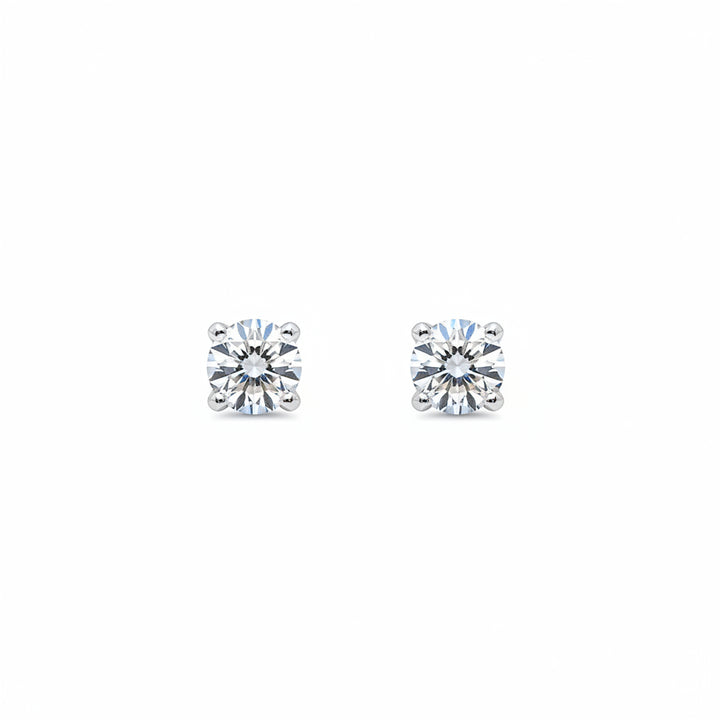 925 Sterling Silver Round CZ Stud Earrings