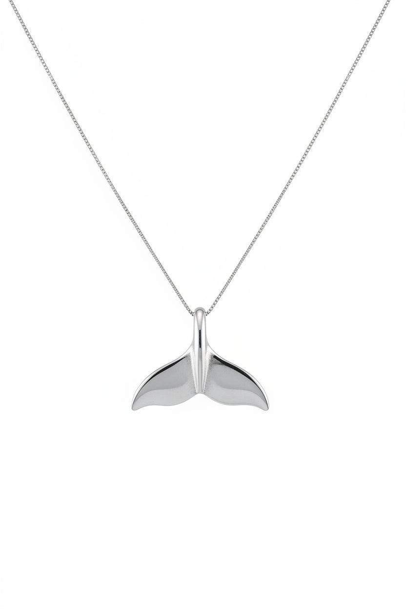 925 Sterling Silver Whale Tail Necklace
