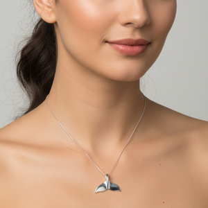 925 Sterling Silver Whale Tail Necklace
