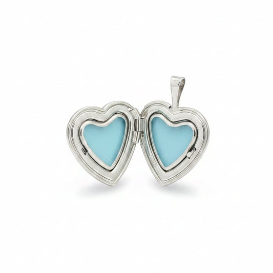 925 Sterling Silver Heart Locked Pendant