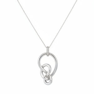 925 Sterling Silver Ribbon Twist with Lab Diamond Necklace