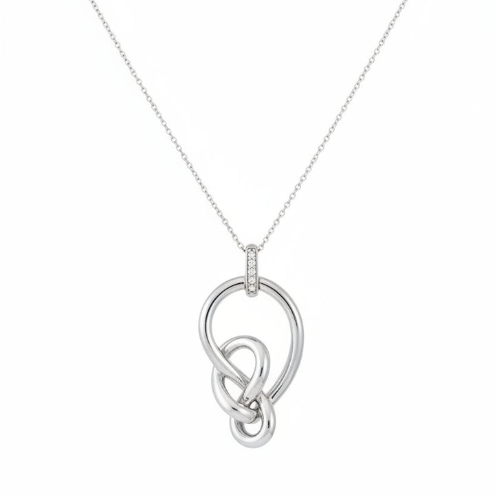 925 Sterling Silver Ribbon Twist with Lab Diamond Necklace