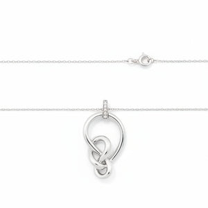 925 Sterling Silver Ribbon Twist with Lab Diamond Necklace