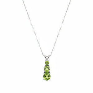 10K White Gold Peridot Drop Pendant Necklace,P:0.75ct