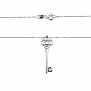 925 Sterling Silver Open Key Necklace