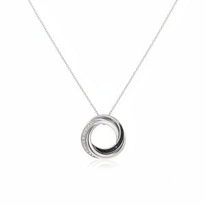 925 Sterling Silver Interlocked Circle Necklace