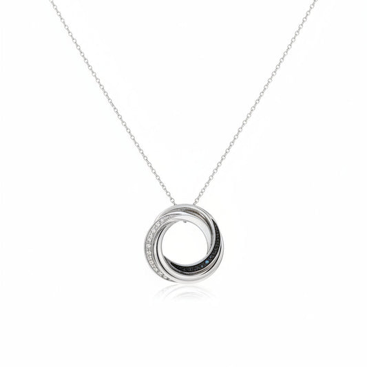 925 Sterling Silver Interlocked Circle Necklace