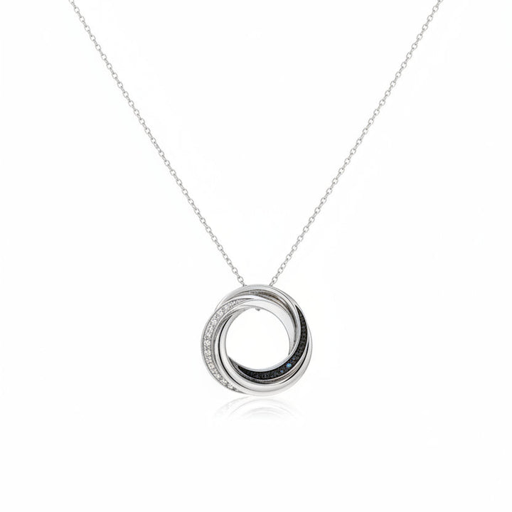 925 Sterling Silver Interlocked Circle Necklace