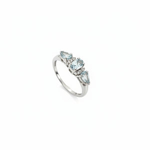 10K White Gold Aquamarine Ring