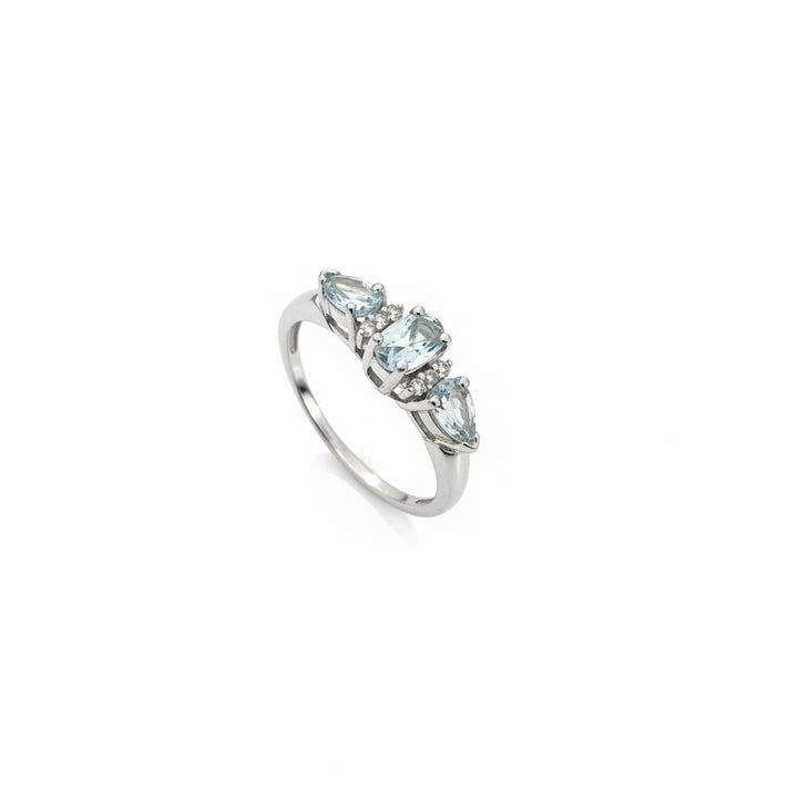 10K White Gold Aquamarine Ring