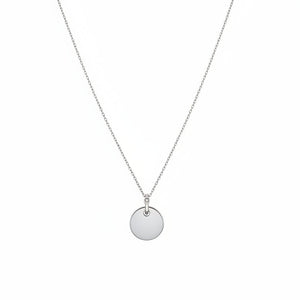 925 Sterling Silver Round Disc Necklace