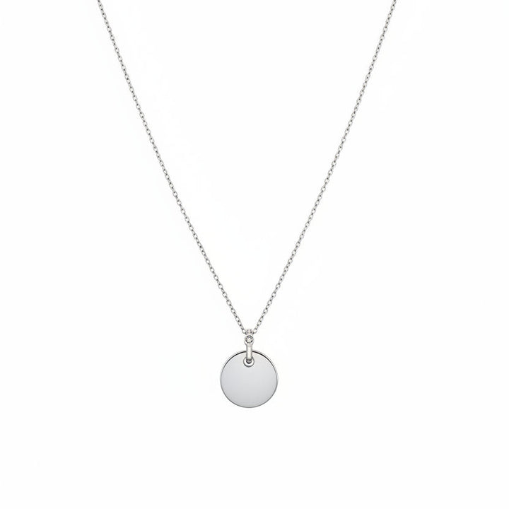925 Sterling Silver Round Disc Necklace