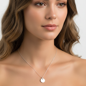 925 Sterling Silver Round Disc Necklace