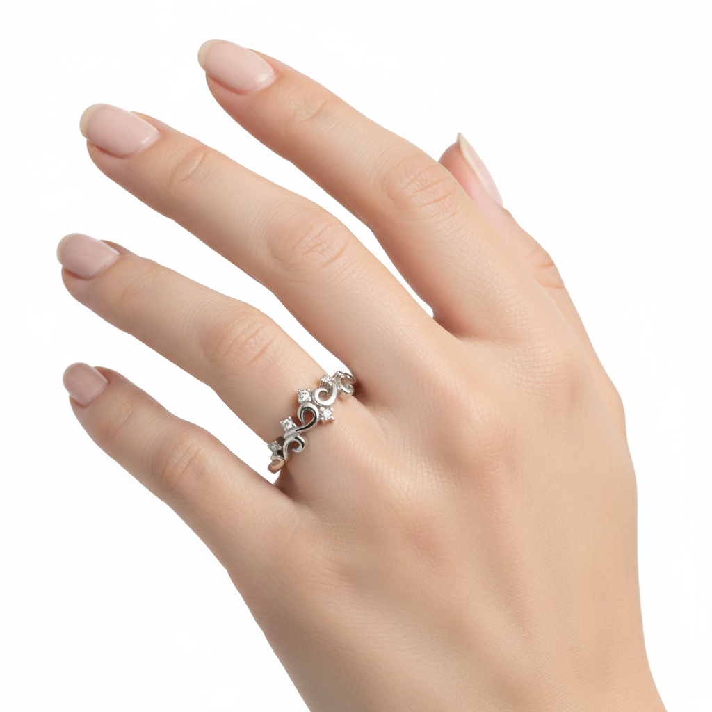 925 Sterling Silver Swirl Vine Ring