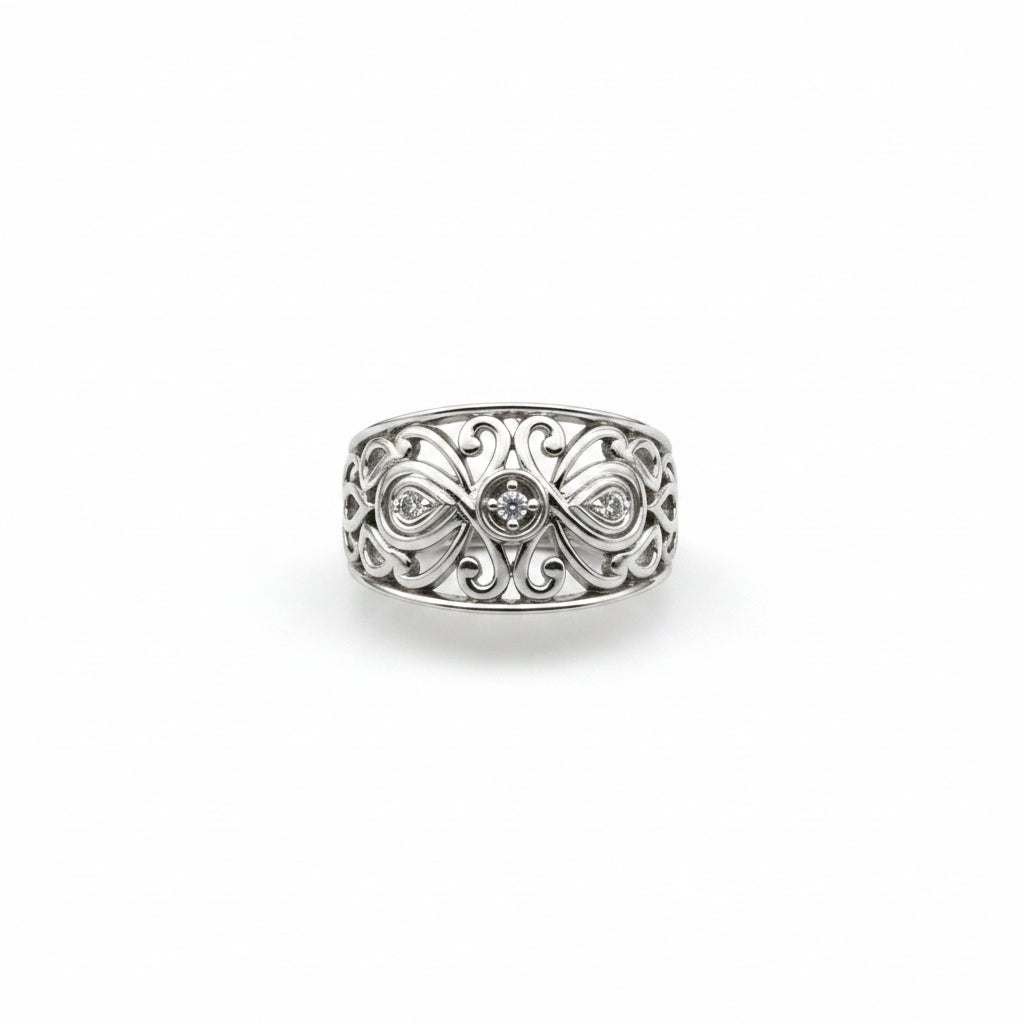 925 Sterling Silver Filigree Statement Ring