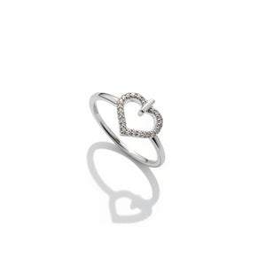925 Sterling Silver Heart Lock Ring
