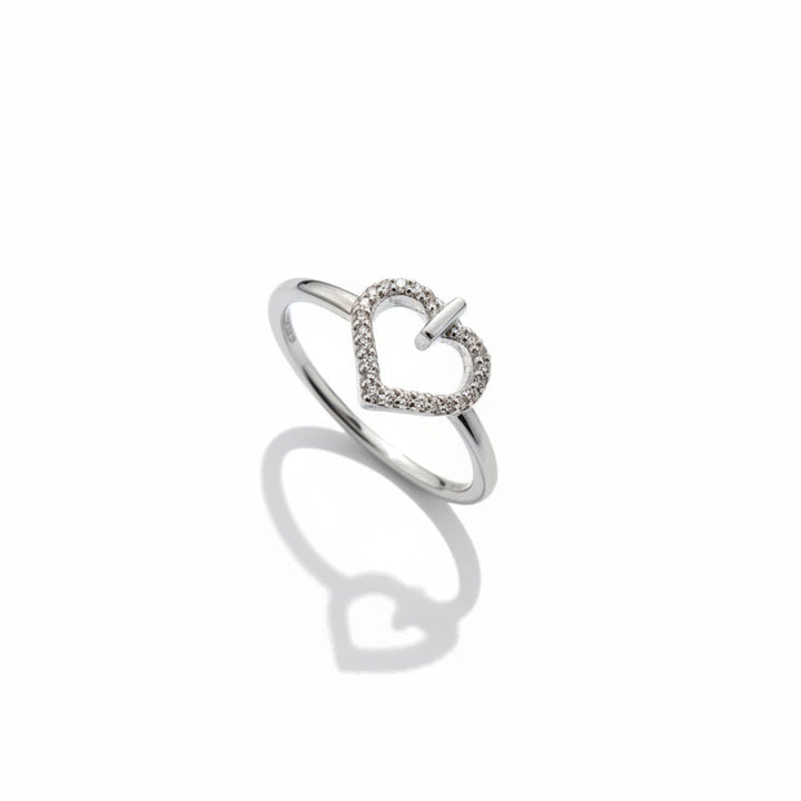 925 Sterling Silver Heart Lock Ring