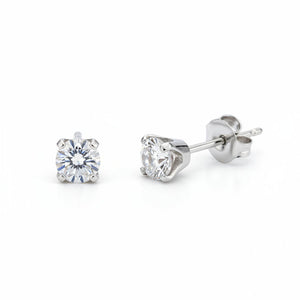 14K White Gold Natural Diamond Stud Earrings. TDW: 0.30ct VS HI