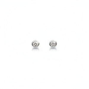 925 Sterling Silver Round CZ Stud Earrings
