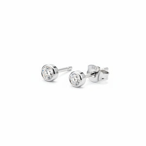 925 Sterling Silver Round CZ Stud Earrings